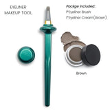 Grüner Stift und brauner Eyeliner